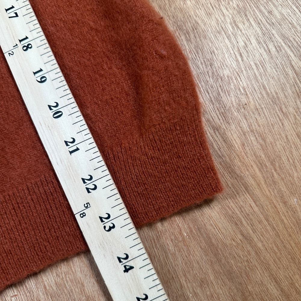 Charter Club Sweater Women M Rust Orange Cashmere Crewneck LS Luxury - Picture 4 of 10